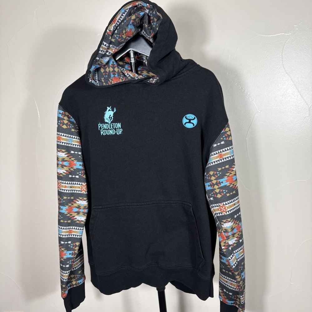 Hooey Black Santa Fe Aztec Zipper Hoodie Pendleton Round-Up Small